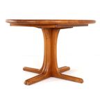 Ronde Massief Teak Deense 1x Verlengbare Eettafel 'kalundborg' Vintage thumbnail 5