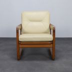Lounge Chair With Ottoman In Leather By Poul Jeppesen For Holstebro Denmark, 1970S thumbnail 8
