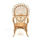 Vintage Rotan Pauwenstoel Fauteuil Gemaakt In De Jaren '70 thumbnail 3