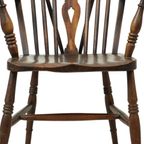 Antieke Houten Windsor Stoel Beuk Olm Wheel Back Chair 19De Eeuw thumbnail 6