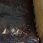 Charmante En Karakteristieke Subtiele Gepatineerde Schapenleren Armchair Met Een Geweldig Patina thumbnail 13