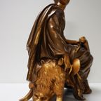 Beeld Van Romeins/Griekse Zittende Vrouw, Gesigneerd Aizelin, 19Th Century thumbnail 5