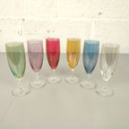 Set Vintage Gekleurde Champagneglazen thumbnail 4