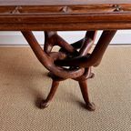 Afrikaans Houtsnijwerk Tafel Vintage thumbnail 4