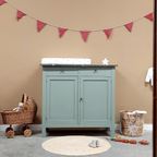 Groene Vintage Commode Met Grijs Marmeren Blad thumbnail 6