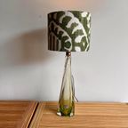Val St Lambert Groene Kristal Glas Lamp Vintage thumbnail 4