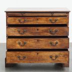 Prachtige Antieke Engelse Ladekast/ Dressing Chest Uit De 18e Eeuw Met Brushing Slide thumbnail 3