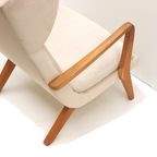 Deens Design Vintage Fauteuil Met Crème Bekleding Uit De Jaren ’70 thumbnail 6