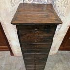 Oude Teakhouten Ladenkast, Apothekerskast, Archiefkast thumbnail 4