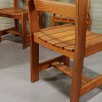 Set Van 4 Vintage Massief Grenen Eetkamerstoelen thumbnail 11