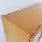 Vintage Deense Vitrinekast Eiken Fineer Rookglas thumbnail 9