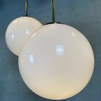 11x Art Deco Xl Hanglampen – Opaline En Messing thumbnail 3