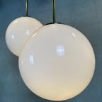 11X Art Deco Xl Hanglampen – Opaline En Messing thumbnail 3