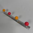 Wandkapstok Met Gekleurde Bollen, Jaren 50 thumbnail 3