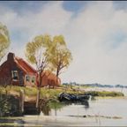 Jan Kelderman (1914-1990) - Boerderij Langs Het Meer thumbnail 3