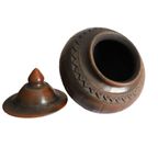 Prachtige Grote Vintage Raku Pot Met Deksel thumbnail 2