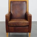 Mooie En Comfortabele Schapenleren Art Deco Design Fauteuil Met Een Prachtige Kleur thumbnail 8
