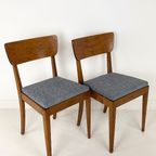 Set Van Twee Vintage Houten Eetkamerstoelen Roros thumbnail 5