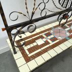 Stalen Vintage Plantenrek Met Gekleurde Tegels, Roomdivider thumbnail 16