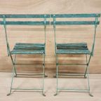 Set Oude Bistrostoelen Inklapbaar Vintage Zeegroen thumbnail 8