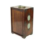 Chinese Juwelenkist Sierraden Doos Jade Palissander Messing Vintage thumbnail 10