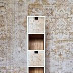 Boho Stijl Kast In Hout Met Witte Patronen/ Moder Look Kastje thumbnail 6