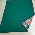 Groene Deken Met Rood Blauw Wit Geblokt (2 Zijdig) thumbnail 6