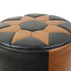 Vintage Poef Stermotief Skai Kunstleer Marokkaanse Stijl Jaren 60 thumbnail 12