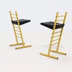 Set Of 2 Italian Height Adjustable Chairs Or Barstools 1980S thumbnail 9