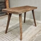 Antieke Landelijke Sidetable Bankje Eikenhout thumbnail 10