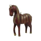 Vintage Houten Marwari Paard Koper Messing Beeld Sculptuur 31Cm thumbnail 7