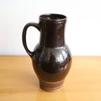 Vintage Keramiek Kan In Bruin, Matte Onderkant, Jaren '70 thumbnail 3