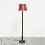 Prachtige Antieke Engelse Staande Lamp Uit Begin 1900 In Japanse Stijl Met Uniek Schilder Werk thumbnail 2