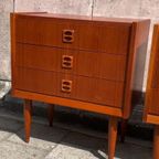 Vintage Deense Ladekast, 3 Lades, 1960's, 2 Stuks Op Voorraad thumbnail 6