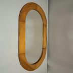 Vintage Jaren 70 Zweeds Design Ovale Grenen Houten Spiegel thumbnail 7