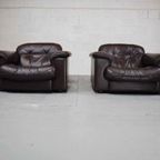 Pair Of De Sede Ds-101 Leather Lounge Chairs thumbnail 2