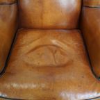 Geweldige Set Van 2 Luxe En Comfortabele Schapenleren Oorfauteuils Met Zwarte Biezen thumbnail 10