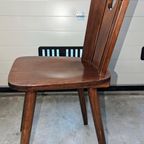 4 Vintage Houten Eet-Stoelen Uit De Jaren 50S/60S thumbnail 7