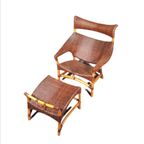 Lounge Chair And Footstool Designed By Yuzuru Yamakawa Rattan And Bamboo thumbnail 2