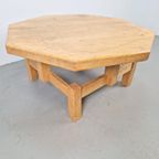 Brutalistische Eiken Salontafel Achthoek Rustiek Japandi ´60 thumbnail 4