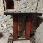 Art Deco Bistro Wand Tafel Sidetable Uit Frankrijk. thumbnail 3