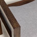 Jaren 60 Wengé Fauteuil Nederlands Design Armstoel Grijs thumbnail 3