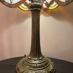 2 Stuks Art Nouveau Tiffany Stijl Tafellampje Glas In Lood Groot thumbnail 8
