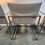 Vier Arco Frame Eetkamerstoelen, Crème Bekleding, Burkhard Vogtherr thumbnail 12