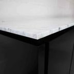 Italian Black Lacquered Sideboard With Carrara Marble Top thumbnail 5