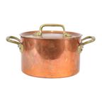 Kookpot Koper En Messing Marmite Met Deksel Frankrijk Vintage 18Cm thumbnail 6