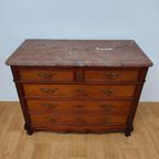 Vintage Frans Dressoir Commode Ladekast Badkamerkast Met Marmer Blad 501 thumbnail 4