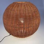 Rotan Bolvormige Vloerlamp / Tafellamp. Duitsland 1980'S thumbnail 10