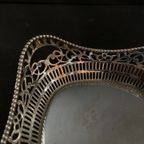 Gekeurd Echt Zilveren Opengewerkte Bonbonschaal, Parelrandje, 12 X 12 Cm thumbnail 3