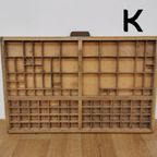 Brocante, Bruine Antieke Houten Letterbak, Wanddecoratie K thumbnail 4